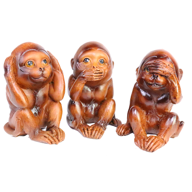 See No Evil, Hear No Evil, Speak No Evil Adorable 3 Monkeys Figurine