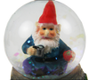 Miniature Gnomes in Domes - Set of 2 Gnomes in Domes, one Eating, one Drinking