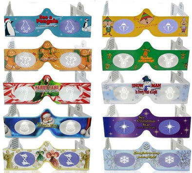 3D Christmas Glasses Holiday Eyes® - 10 Different Exclusive Styles - FOLDED