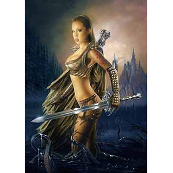 Warrior Girls with Knives - Triple Views - 3D Action Lenticular Poster - 12x16 - 3 Prints in 1