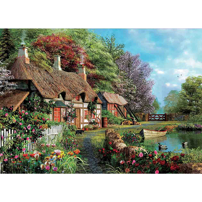 Country Village Setting - 3D Lenticular Poster - 12x16 Print