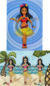 2 - 3D Motion Lenticular Postcards Greeting Cards of HULA-GIRLS DANCING - NEW