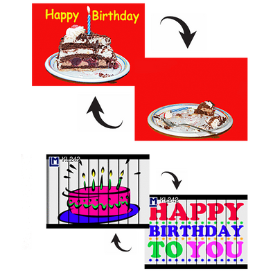 2 Happy Birthday  - 3D Action Lenticular Postcard Greeting Cards