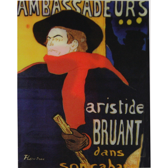 Henri de Toulouse-Lautrec- Ambassadeurs: Aristide Bruant - 3D Action Lenticular Postcard Greeting Card