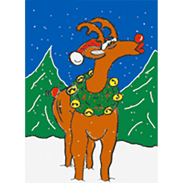 Rudolph the Red-Noise Reindeer - 3D Lenticular Postcard Greeting Card