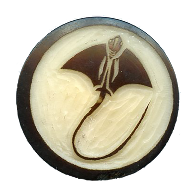 STINGRAY - 1" MAGNET Tagua Medallion - Vegan, Organic - Native Design - Hand Made  - Fair Trade - NEW
