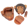 Monkey Face Natural Exotic Wooden Puzzle Box, 4" x 4.25" x 2" Sliding Wooden Key Lock, Sliding Cover