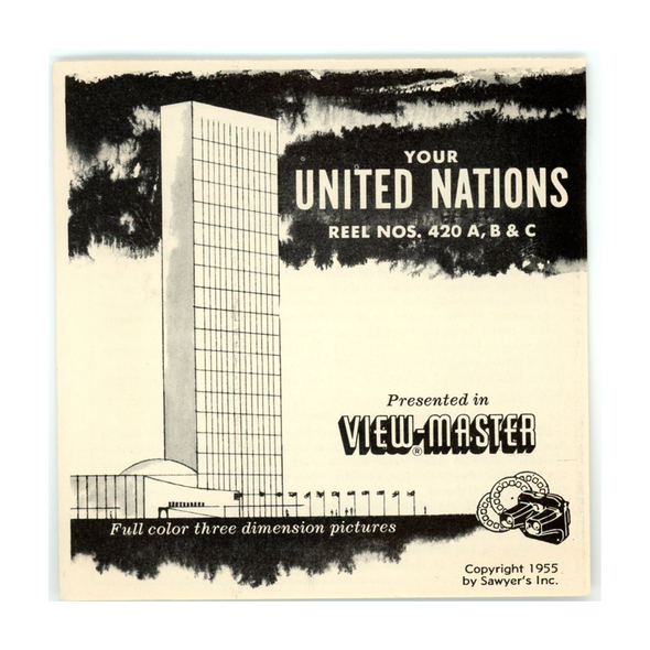 United Nations - New York - Vacationland Series - Vintage Classic View-Master - 3 Reel Packet - 1950's view