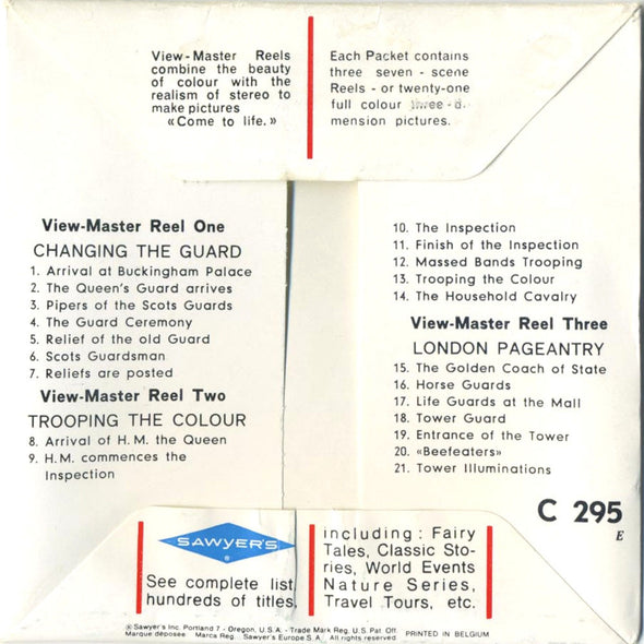 ViewMaster - London Pageantry - C295 - Vintage - 3 Reel Packet - 1960s views