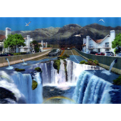 Suburban Dreamscape - 3D Lenticular Postcard Greeting Card - NEW