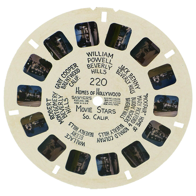 viewmaster hand-lettered reel movie stars homes