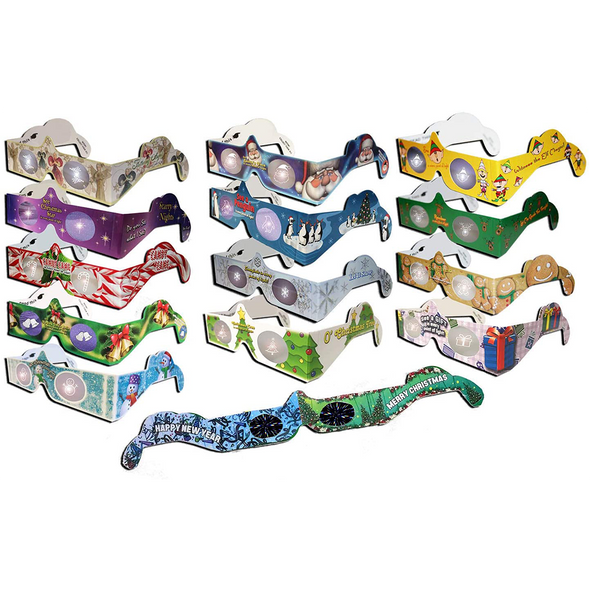 13 PAIRS - 3D Christmas Glasses Holiday Eyes® - 13 Different Exclusive Styles and New Years Glasses - NEW