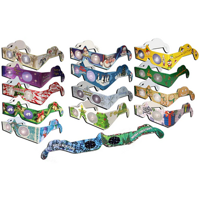 25 PAIRS - 3D Christmas Glasses Holiday Eyes® - 15 Different Exclusive Styles and New Years Glasses - NEW