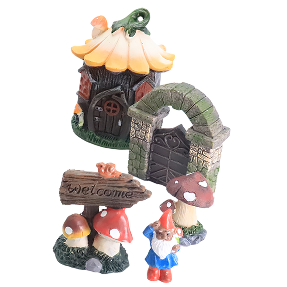 Miniature Fairy Garden - CARROTON VILLAGE Community - 13 piece Set