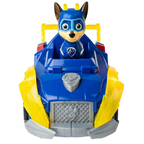 Paw Patrol Mighty Pups Super Paws Chase's Deluxe Vehicle Lights & Sound - NEW