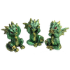 Mythical 3 Green Luminescent Baby Dragons - See No Evil, Hear No Evil, Speak No Evil - 2-1/2" Figurine