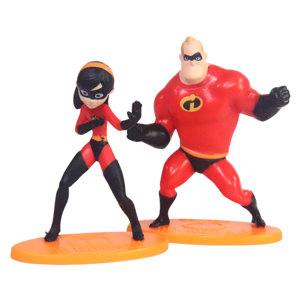 Incredibles Figurines - Mr. Incredible, Elastigirl, Violet, Dash and Jack-Jack - Set of 5