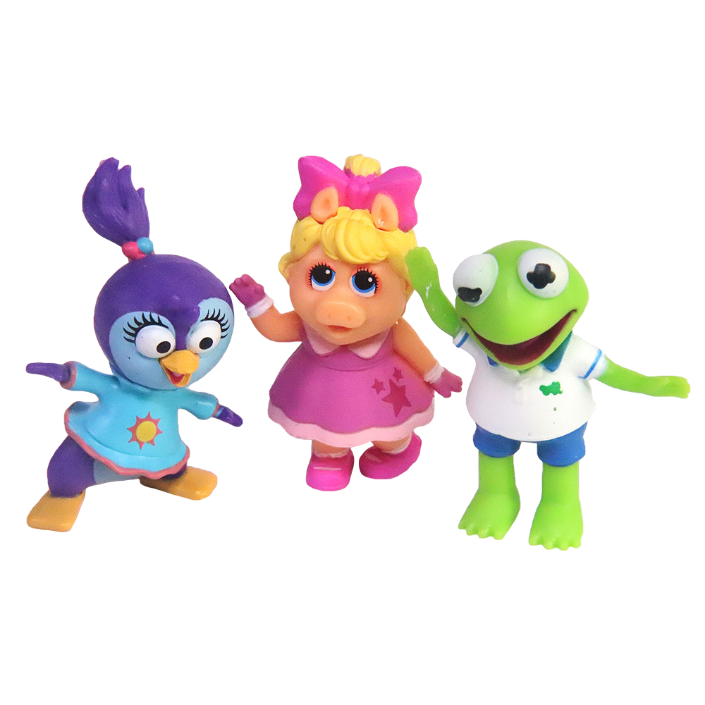 Muppet Babies Mini Figurines Kermit, Piggy, Fonzie, Gonzo, Summer Set of