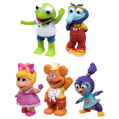 Muppet Babies Mini Figurines - Kermit, Piggy, Fonzie, Gonzo, Summer - Set of 5