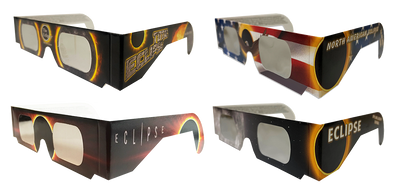 Solar Eclipse Glasses - Easy Assortment, 4 Pair - ISO Certified Safe AAS & CE Approved USA Made - NEW