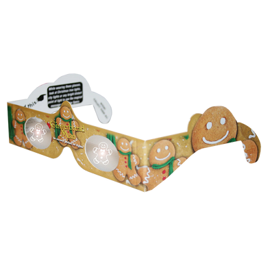 GINGERBREAD MAN - Individual Christmas Glasses Holiday Eyes® - 3D Holographic Glasses - NEW