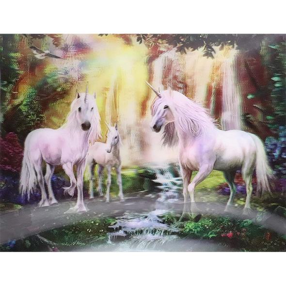 Unicorns - 3D Lenticular Poster - 12x16 Print