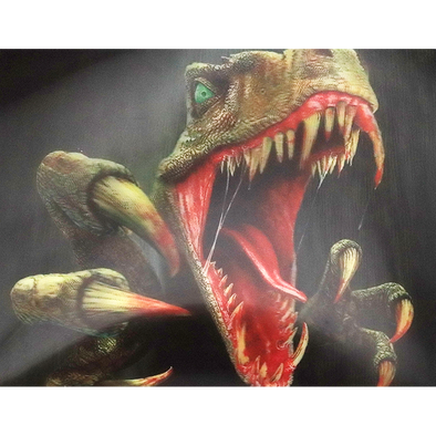 T-Rex Attacking - 3D Lenticular Poster - 12x16 Print