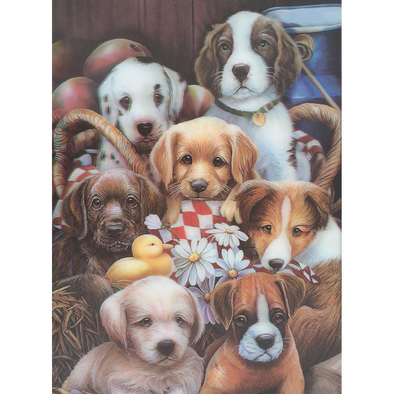 Puppy Menagerie - 3D Lenticular Poster - 12x16 -  NEW