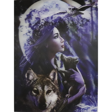 Spiritual Woman with animals - 3D Lenticular Poster - 12x16 -  NEW