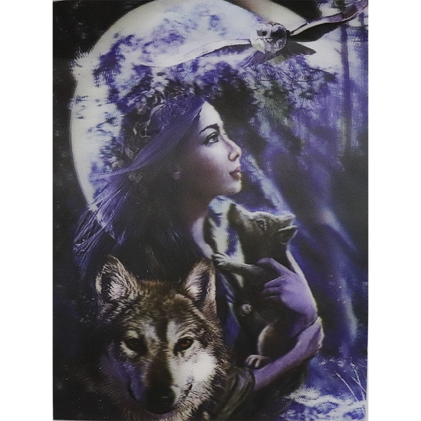 Spiritual Woman with animals - 3D Lenticular Poster - 12x16 -  NEW