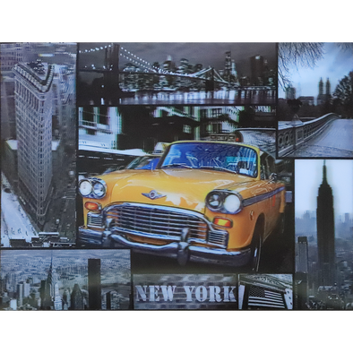 Taxi in New York City - 3D Lenticular Poster - 12x16 Print - New