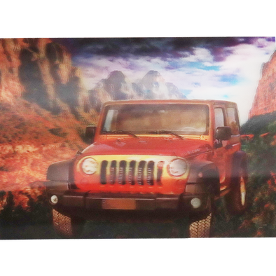 Red Jeep - 3D Lenticular Poster - 12x16 -  NEW