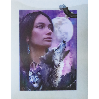 Wolf and Woman - 3D Lenticular Poster - 12x16 Print - New