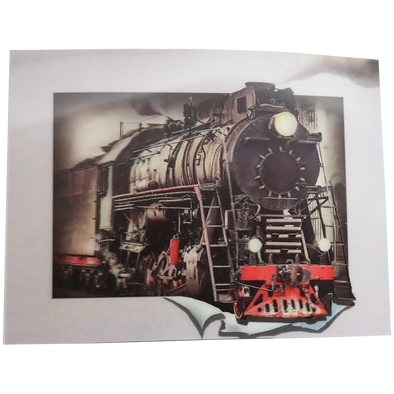 Steam Train Locomotive - 3D Lenticular Poster - 12x16 -  NEW