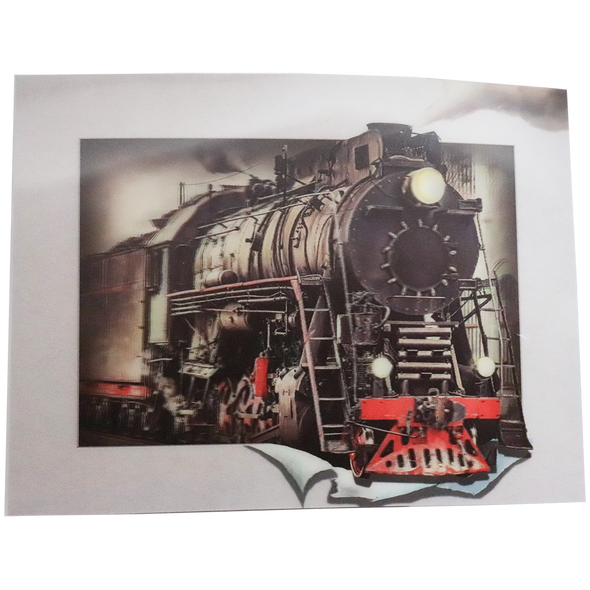 Steam Train Locomotive - 3D Lenticular Poster - 12x16 -  NEW