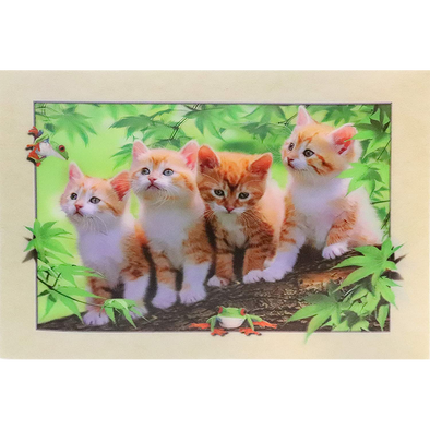 4 Kittens - 3D Lenticular Poster - 12x16 Print - New