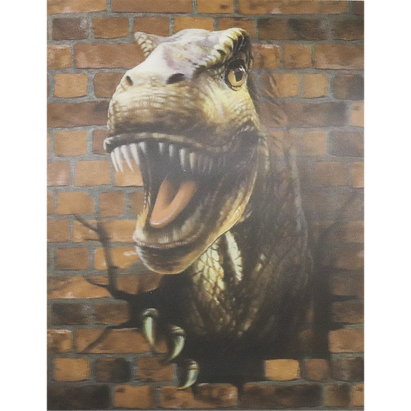 T-Rex brick wall - 3D Lenticular Poster - 12x16 Print - New