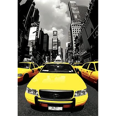 New York City Cabs - 3D Lenticular Poster - 12x16 Print - New