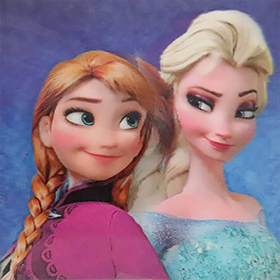 Frozen - Ana and Elsa - 3D Lenticular Poster - 16 x 16 Print - New