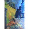 Van Gogh Self Portrait/Cafe Terrace - Dual Image Flicker Lenticular Postcard Greeting Card