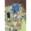 Klimt Parody of the Kiss - Cats Showing Affection Flicker Postcard Greeting Card