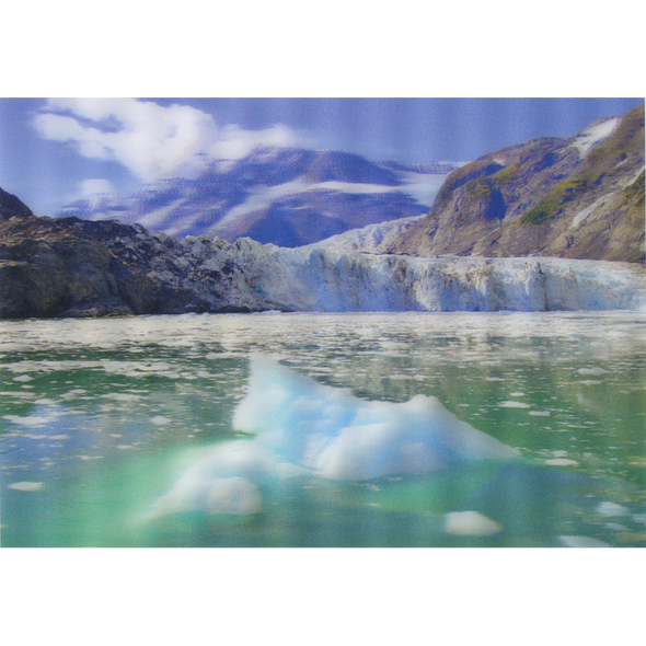 Surprise Glacier, Alaska - 3D Lenticular Postcard Greeting Card