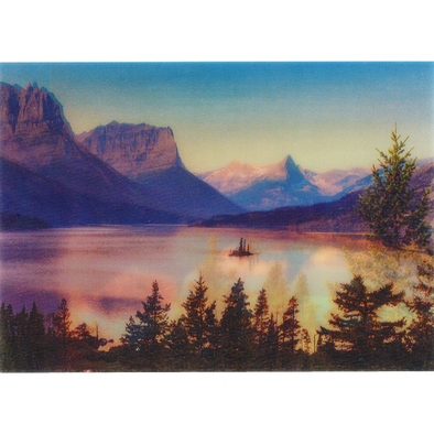 Glacier National Park - St Mary Lake - Dual Image Flicker Lenticular Postcard Greeting Card