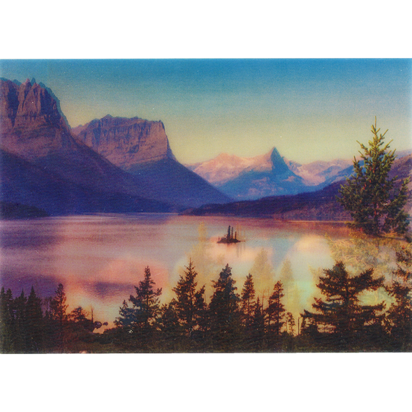 Glacier National Park - St Mary Lake - Dual Image Flicker Lenticular Postcard Greeting Card