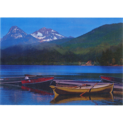 Glacier National Park - McDonal Lake - Dual Image Flicker Lenticular Postcard Greeting Card