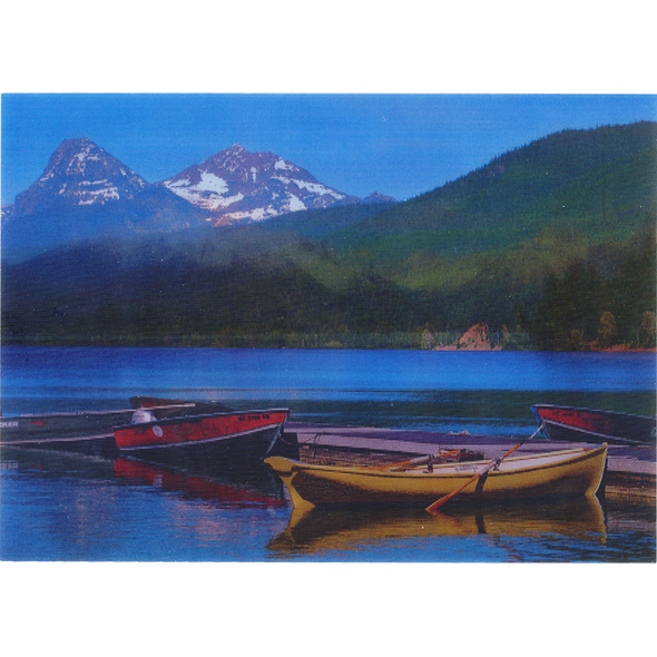 Glacier National Park - McDonal Lake - Dual Image Flicker Lenticular Postcard Greeting Card