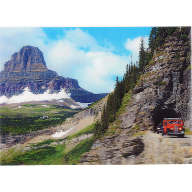 Glacier National Park - Red Jammer  - 3D Lenticular Postcard Greeting Card - NEW