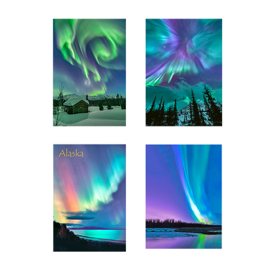 Aurora Borealis  - 4 different 3D Magnets Popular Combo for Savings