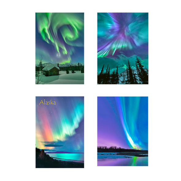 Aurora Borealis  - 4 different 3D Magnets Popular Combo for Savings