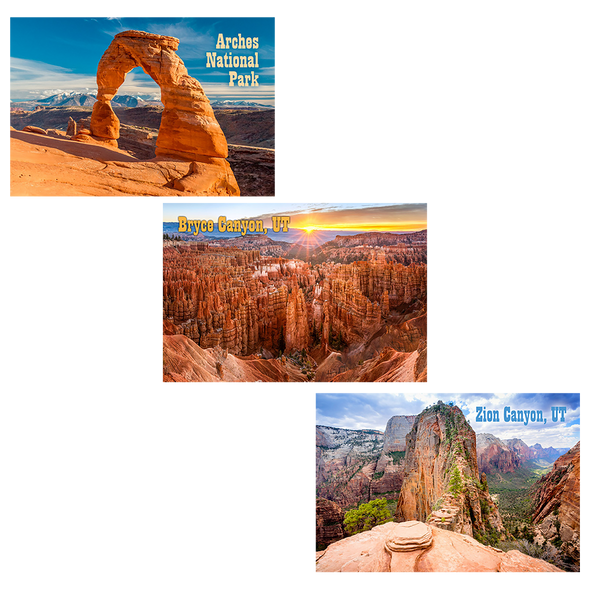 Utah Scenes - 3 different 3D Magnets Popular Combo for Savings